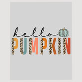 Friendly 'Hello Pumpkin' DTF Transfer - Warm Fall Greeting Design